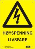 Varselskilt Linjeservice Høyspenning Livsfare