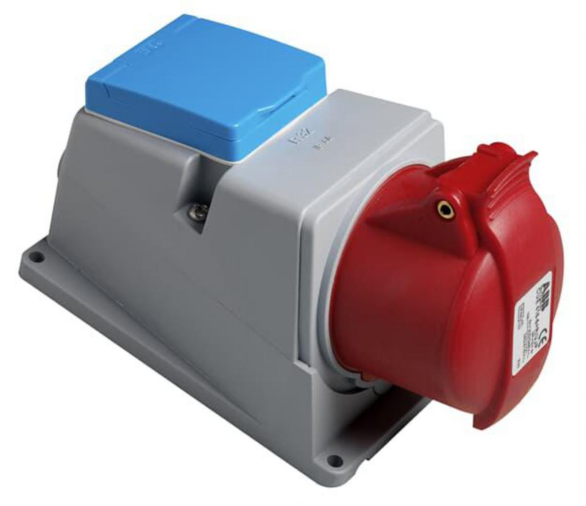 Stikkontakt 16A med IPS Schuko IP44 Amphenol - IPS CUE416-6+R/UJP Kombistikk 16A m/schuko