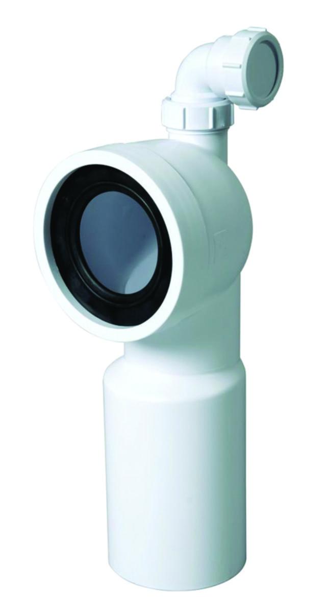 Klosettbend 90° med innløp, Purus - Klosettbend 90° M/40 mm innløp plast hvit 110 mm