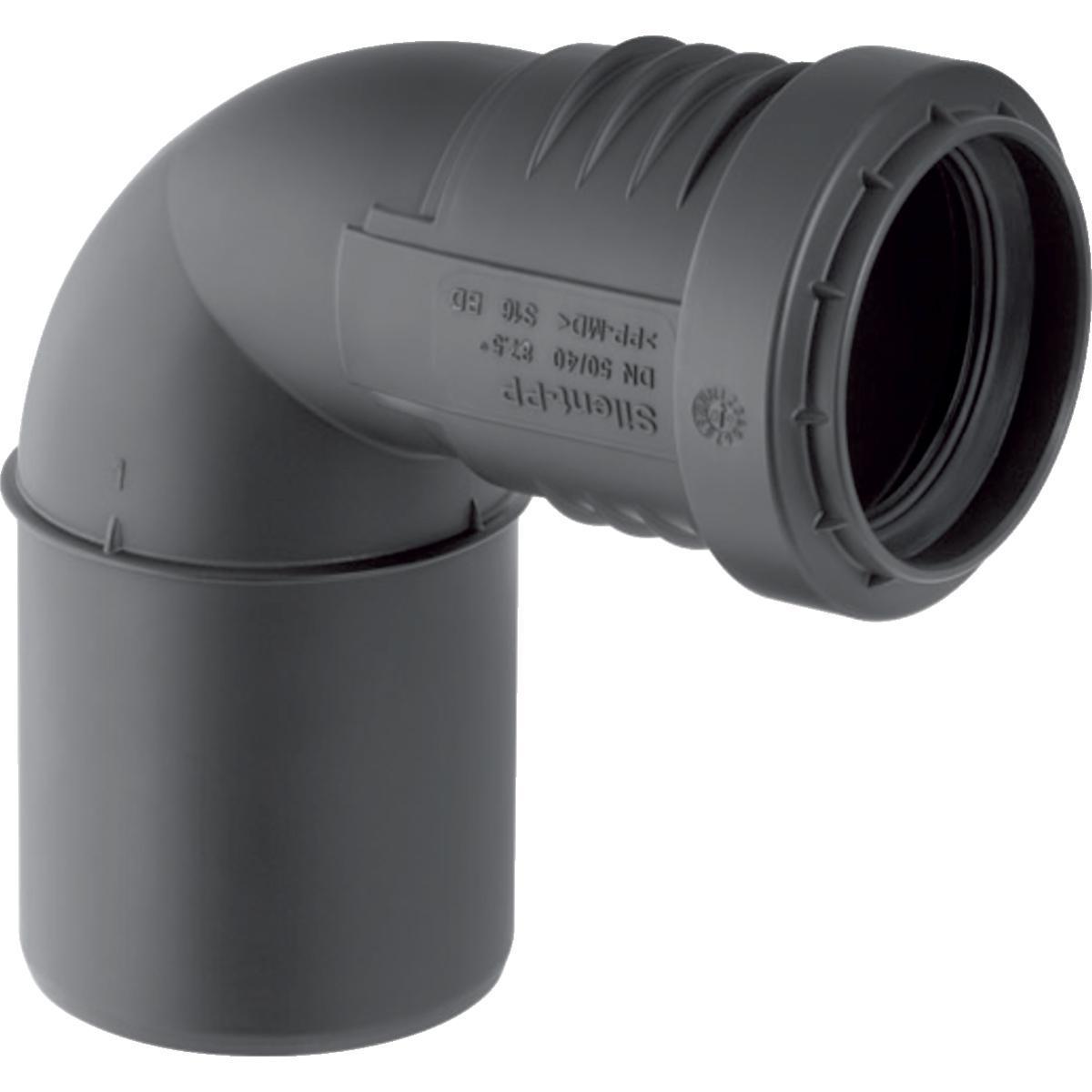 Bend 87,5° med en muffe PP, Silent - 50/40 mm x 87.5° bend Silent PP