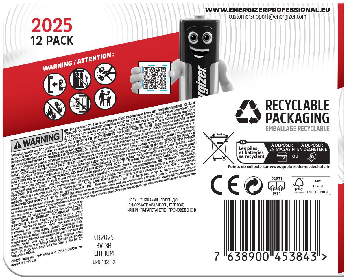 Batteri ENR Lithium 2025 BP12 - ENR 2025 Lithium BP12 