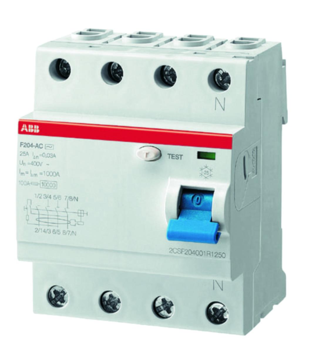 Jordfeilbryter ABB F204 A - JF.BR. F204 A S-63/0.1 