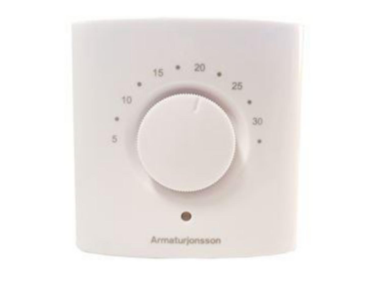 Romtermostat analog trådløs, Armaturjonsson - Trådløs analog romtermostat hvit Armaturjonsson Gulvvarme