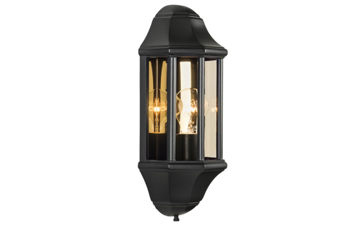 Veggarmatur Sg® Sorrento røkfarget glass - Sorrento E27 sort røkfarget glass