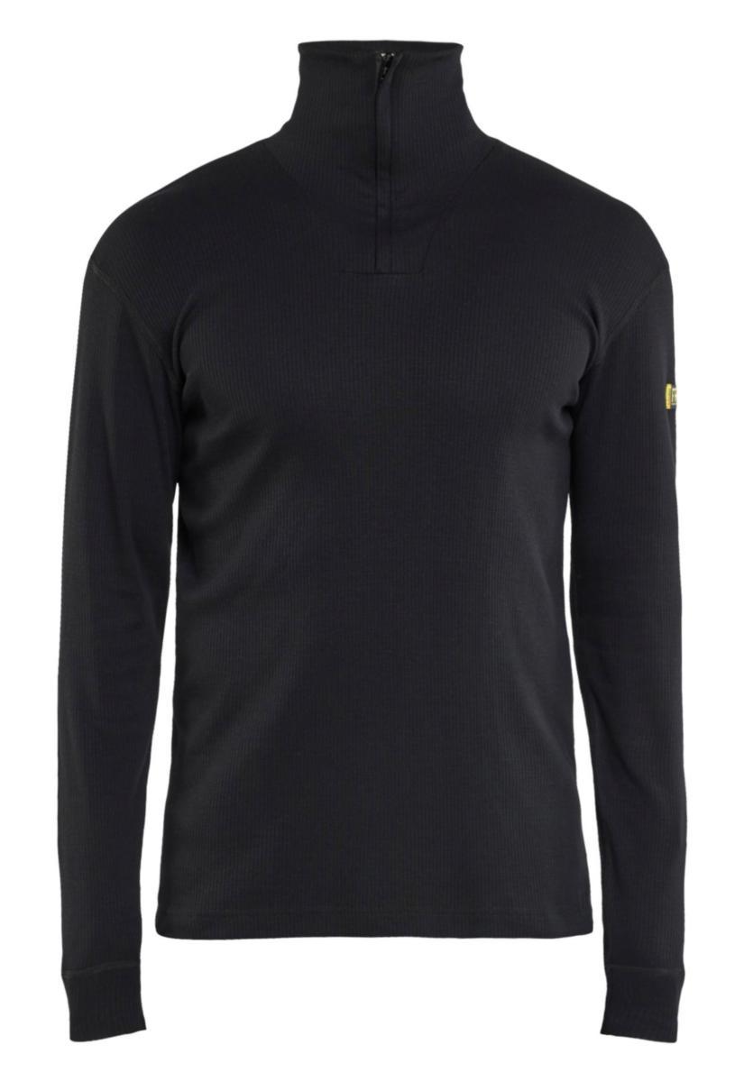 Undertrøye polo zip Blåkläder 4898 flammehemmende - Undertrøye polo zip Blåkläder 4898 FH svart str XL