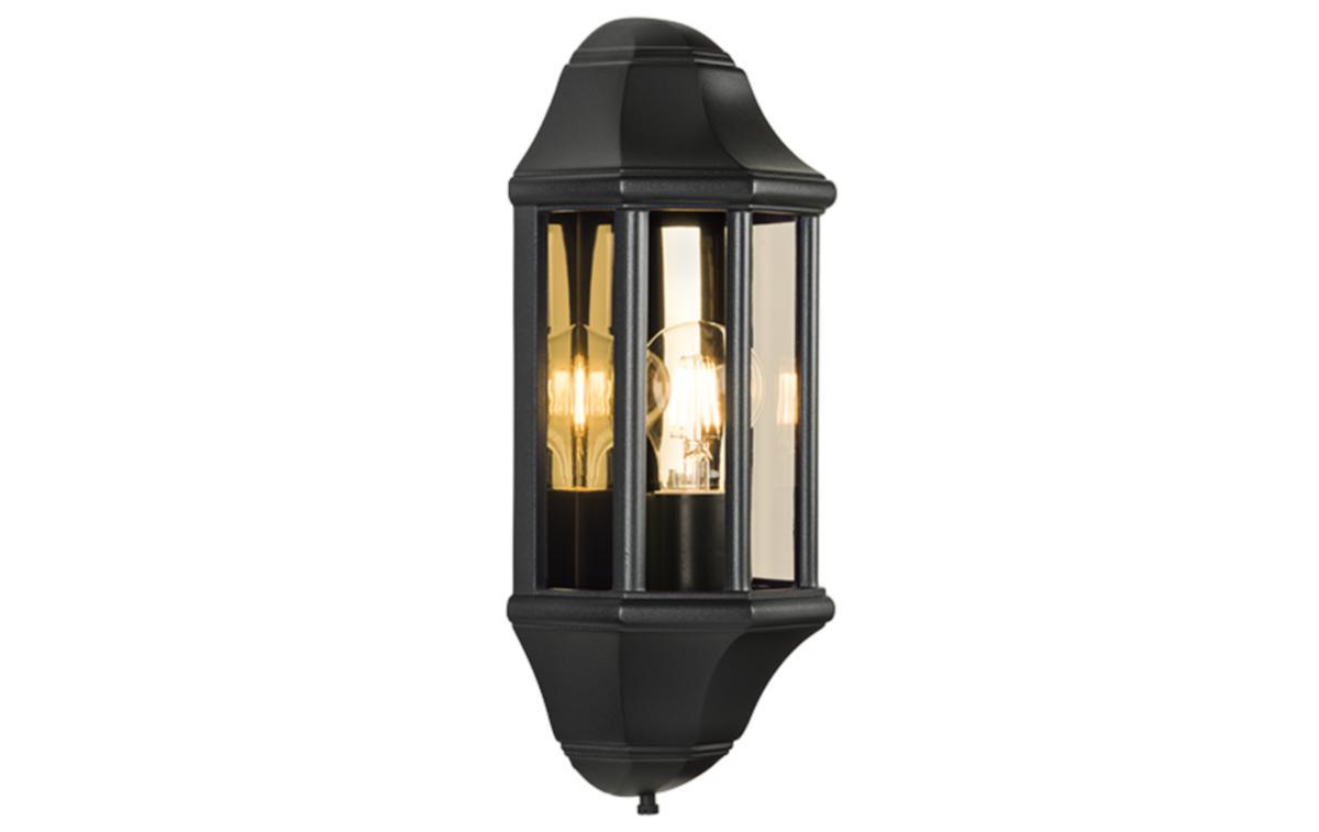 Veggarmatur Sg® Sorrento klart glass - Sorrento sort 4W LED