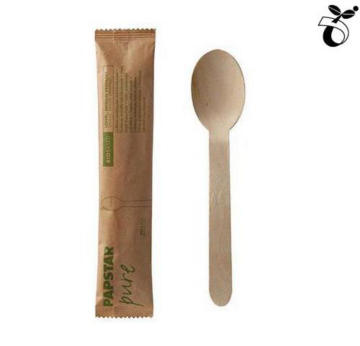 Skje Papstar Pure - Skje Pure 16cm enkeltpakket Papstar Tre 50pk