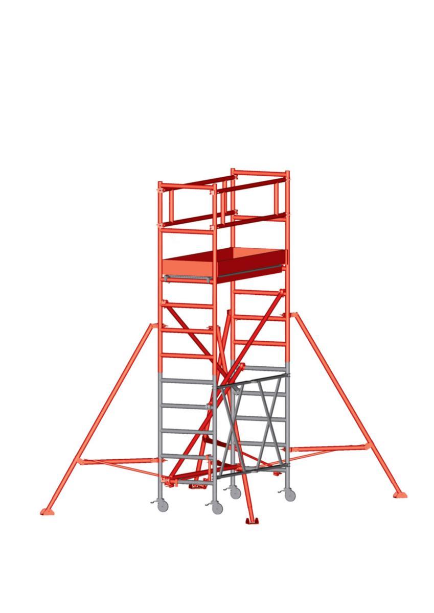 Påbyggingspakke klappstillas Zarges Z600 - Klappstillas Z600 0.75x1.0m Zarges påbygg m/Stabilisator