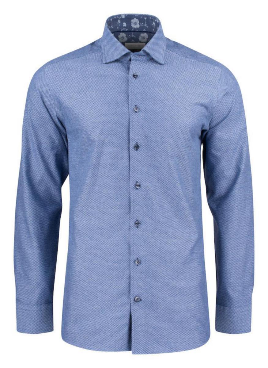 Skjorte J.H&F Purple Bow 144 Slim Fit - Skjorte J.H&F Purple Bow 144 slim fit indigo str XL