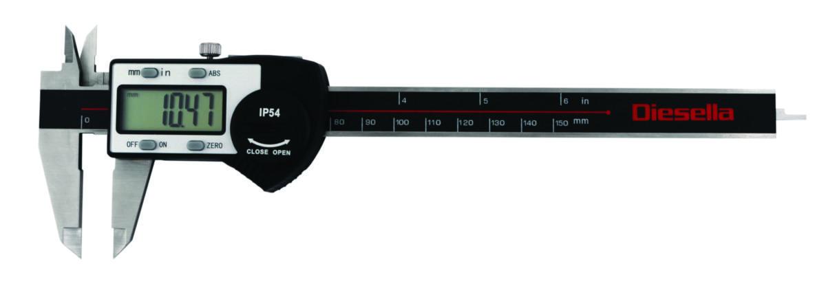 Skyvelære digitalt Diesella 0-150/0-300 IP54 - Skyvelære digital IP54 Diesella 0-150mm 40mm kjefter