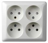 Stikkontakt Elko 4-veis stikk u/jord påvegg
