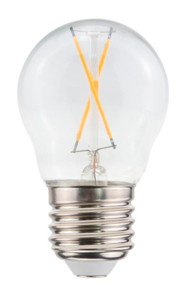 LED Nortronic FLM E27 - LED Krone FLM E27 822 1W 90lm Klart - 2 kryssede filamenter
