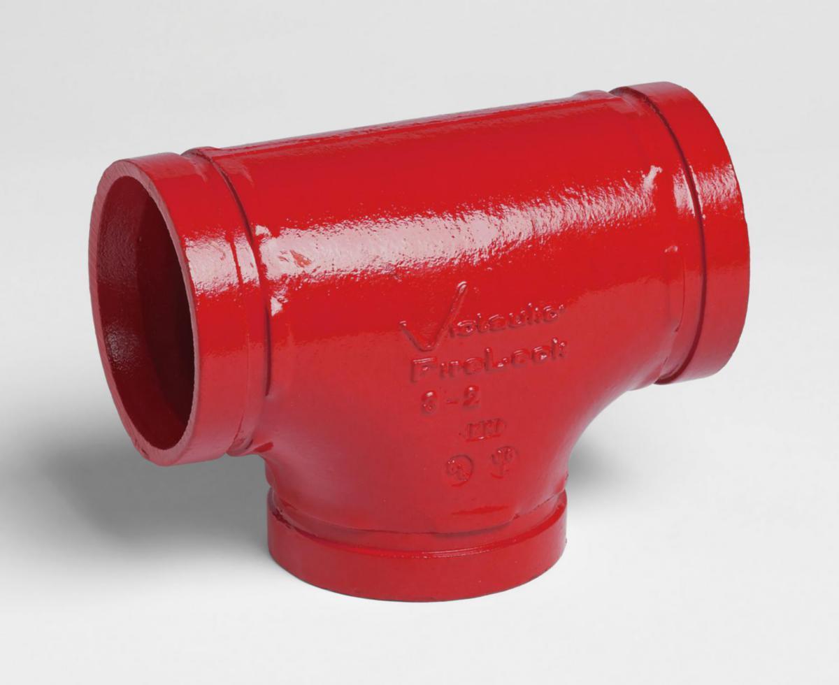 114.3mm t-rør rød 002 - fire - t-rør rett rillet, vic 002...
