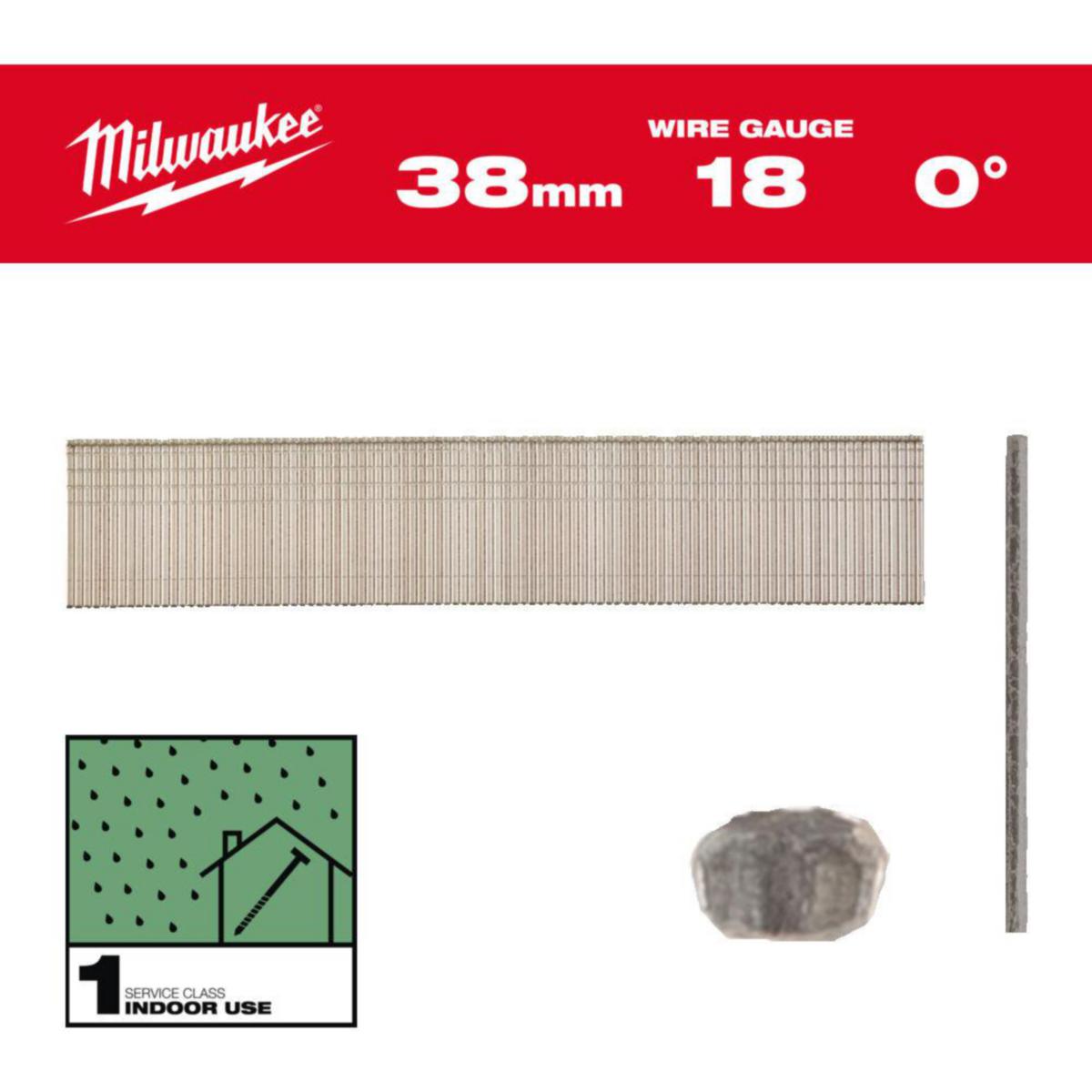 Dykkert Milwaukee 18G/25MM/SC1 galvanisert - Dykkert 18G/38mm/SC1 Milwaukee 5000pk