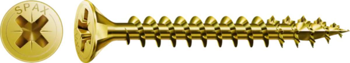 Treskrue TFX SPAX gulforsinket - Treskr 4.0X50 GF SH PZ gulforzinket SPAX