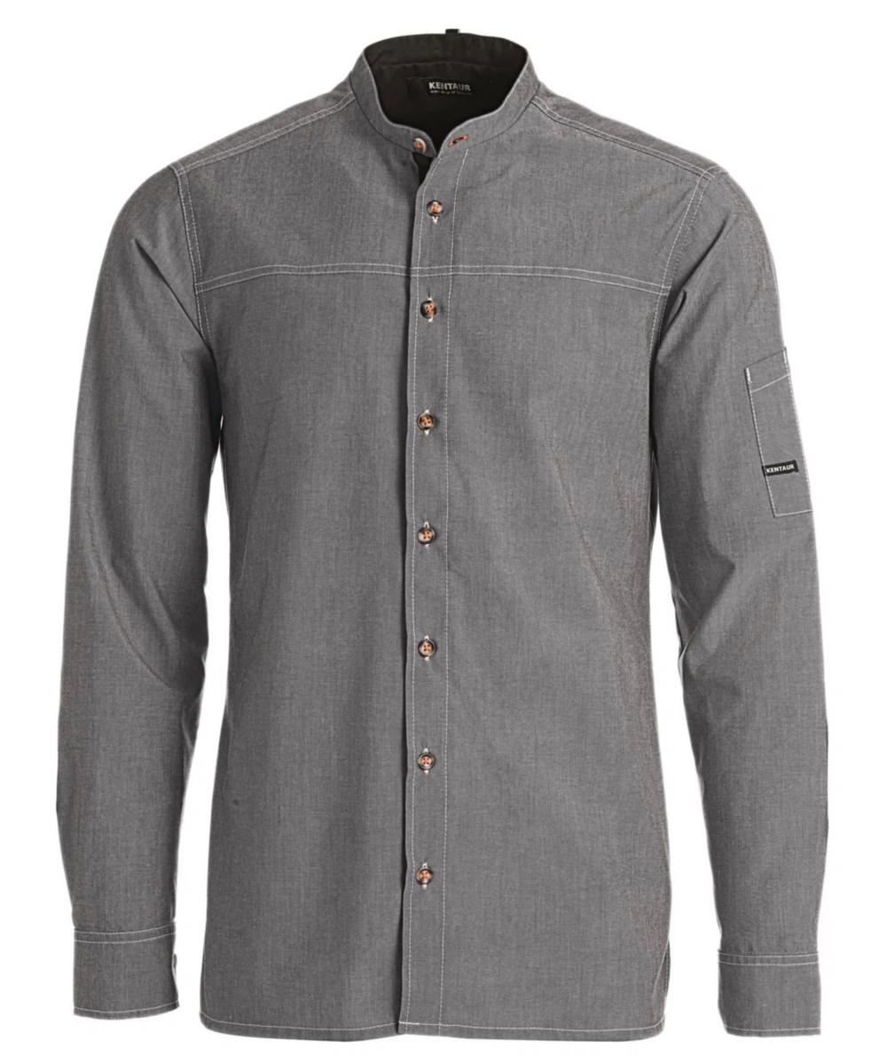 Kokke-/serviceskjorte Kentaur 25204 chambray grå - Kokke-/serviceskjorte Kentaur 25204 chambray grå str XS