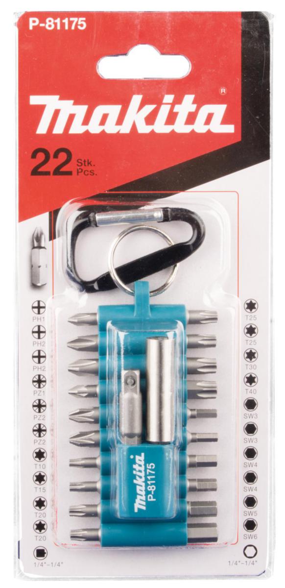 Bitssett Makita belteklips - Bitssett belteklips Makita 22 deler