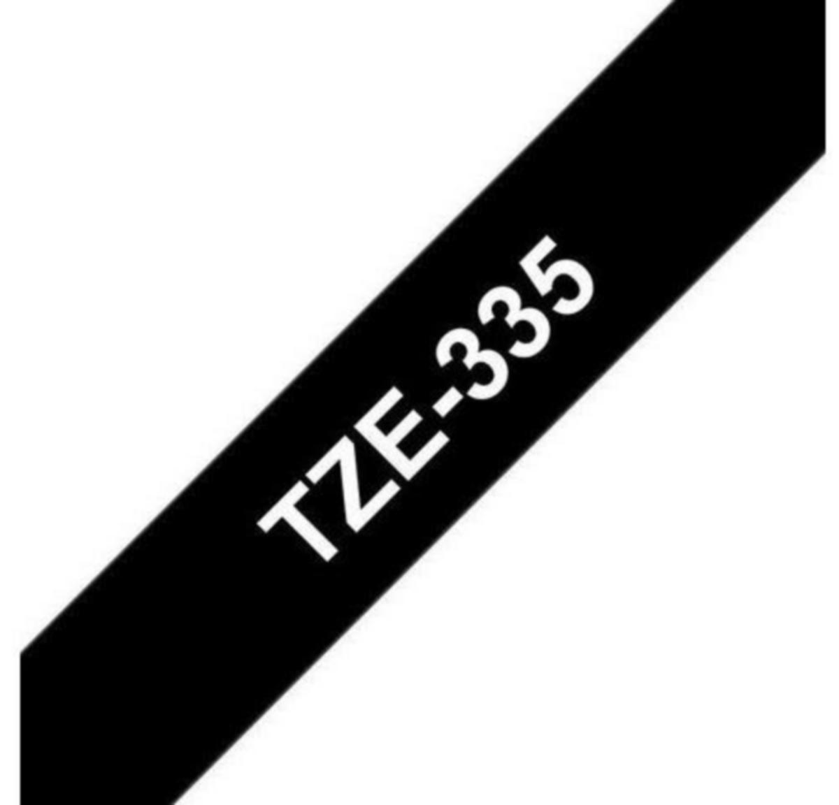 Merketape brother® - Merketape TZE335 Brother 12mmx8m Hvit/Svart