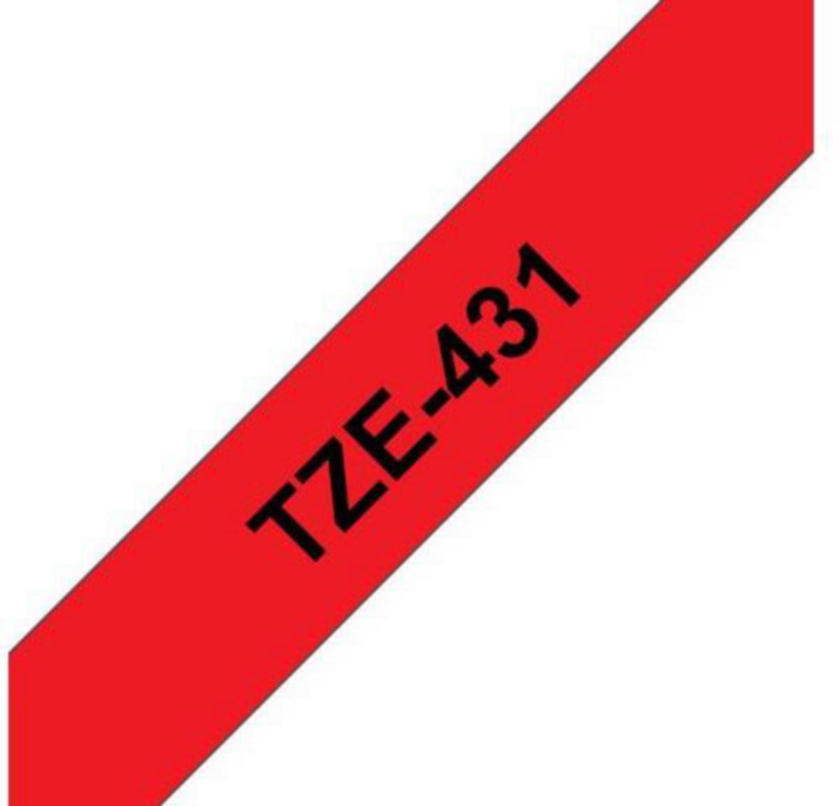 Merketape brother® - Merketape TZE431 Brother 12mmx8m Svart/Rød