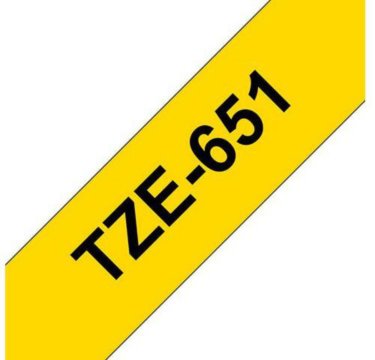 Merketape brother® - Merketape TZE651 Brother 24mmx8m Svart/Gul