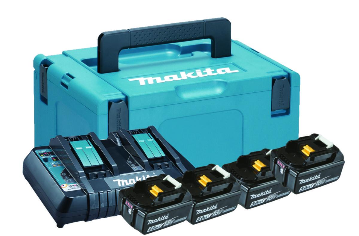 Batterisett Makita 18 V - Batterisett 197626-8 Makita 4X18V BL1850B OG DC18RD
