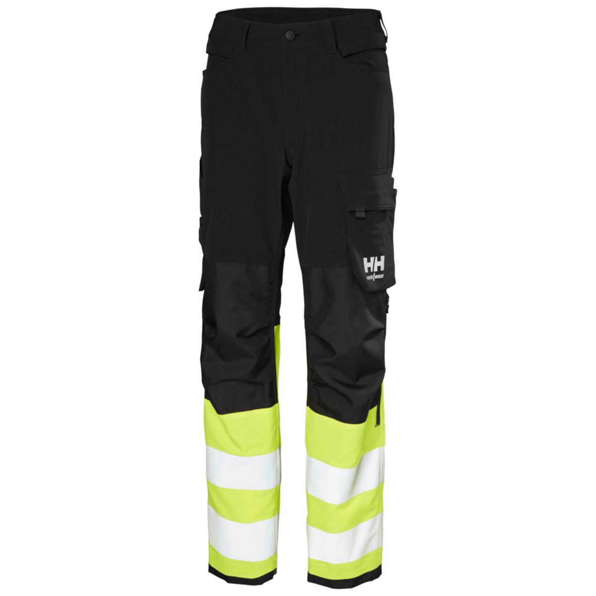 Håndverksbukse dame HH CONNECT Alna HiVis kl.1 - Håndverksbukse dame HH Alna CNCT HiVis kl.1 grå/gu str C36