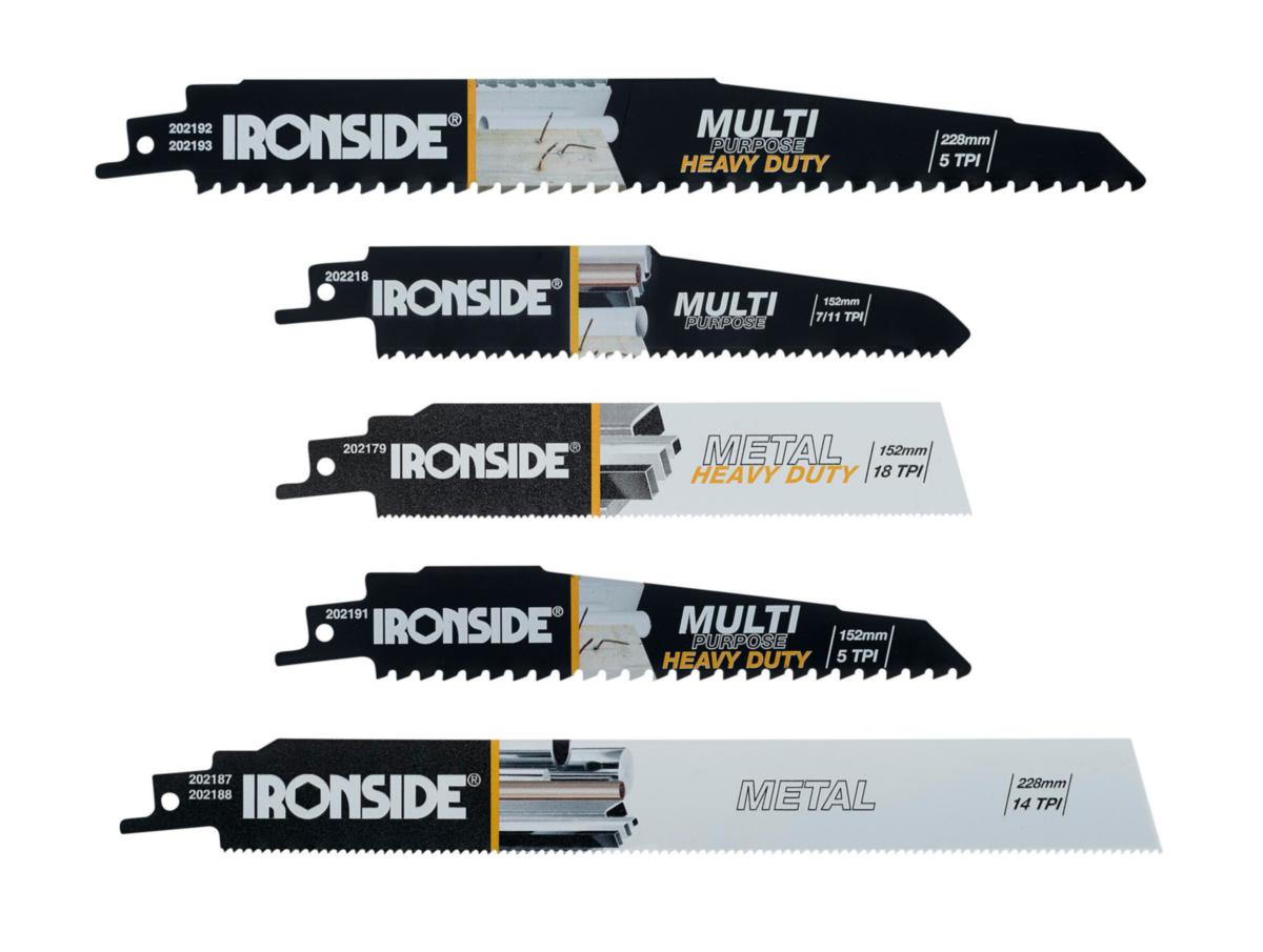 Bajonettsagbladsett Ironside Tre/Metall 12 Blad - Bajonettsagbladsett tre/metall Ironside 12 blad 202206