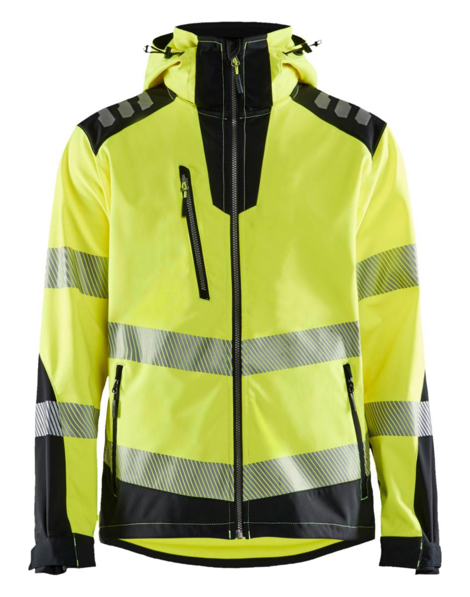 Softshelljakke Blåkläder 4491 HiVis kl.3 - Softshelljakke Blåkläder 4491 HiVis kl.3 gul/sva str 3XL