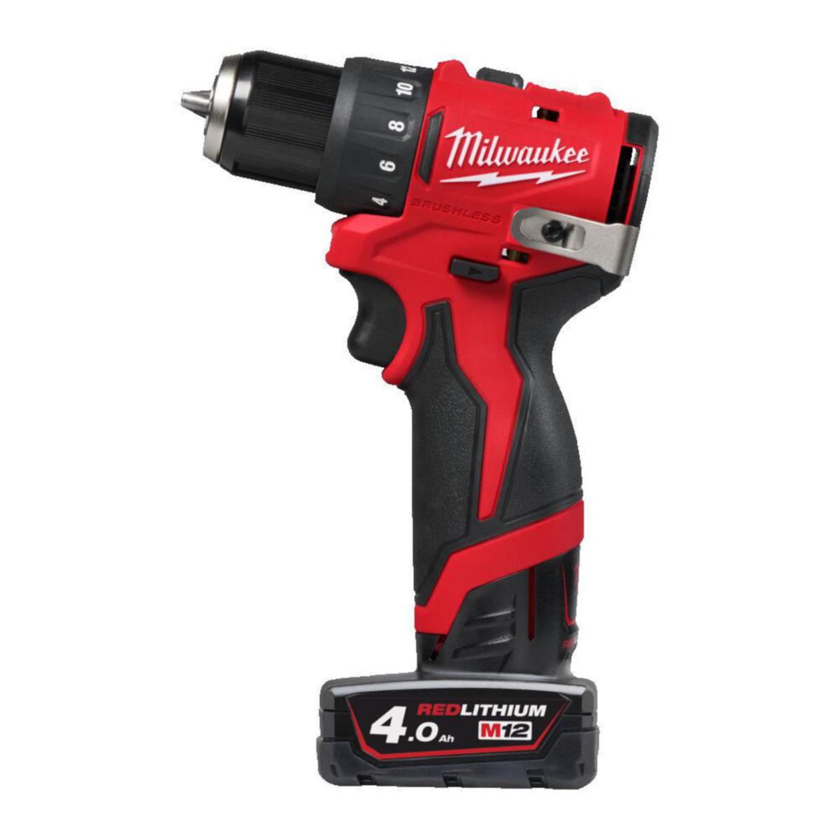 Bor/Skrumaskin Milwaukee M12 BLDDRC402C - Bor/skrutrekker M12 BLDDRC402C Milwaukee 12V 2x4.0Ah