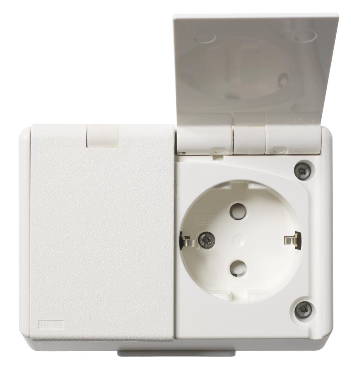 Stikkontakt Elko 1090UPT dobbel påvegg - Stikk. vannt.1090 UPT 