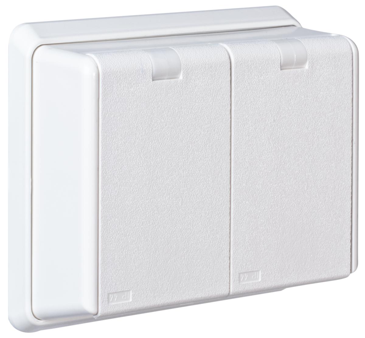 Stikkontakt Elko dobbel m/jord IP44 innfelt - Stikk.vannt.1090 UPT IF