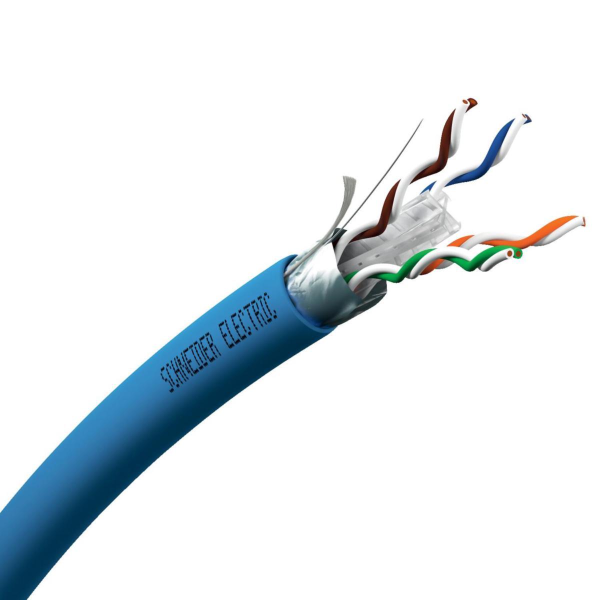 Datakabel Schneider Actassi kat.6/6A UFTP CCA blå - Kabel FUTP k6A 4p LZH Cca 500 Actassi kabel trommel. blå