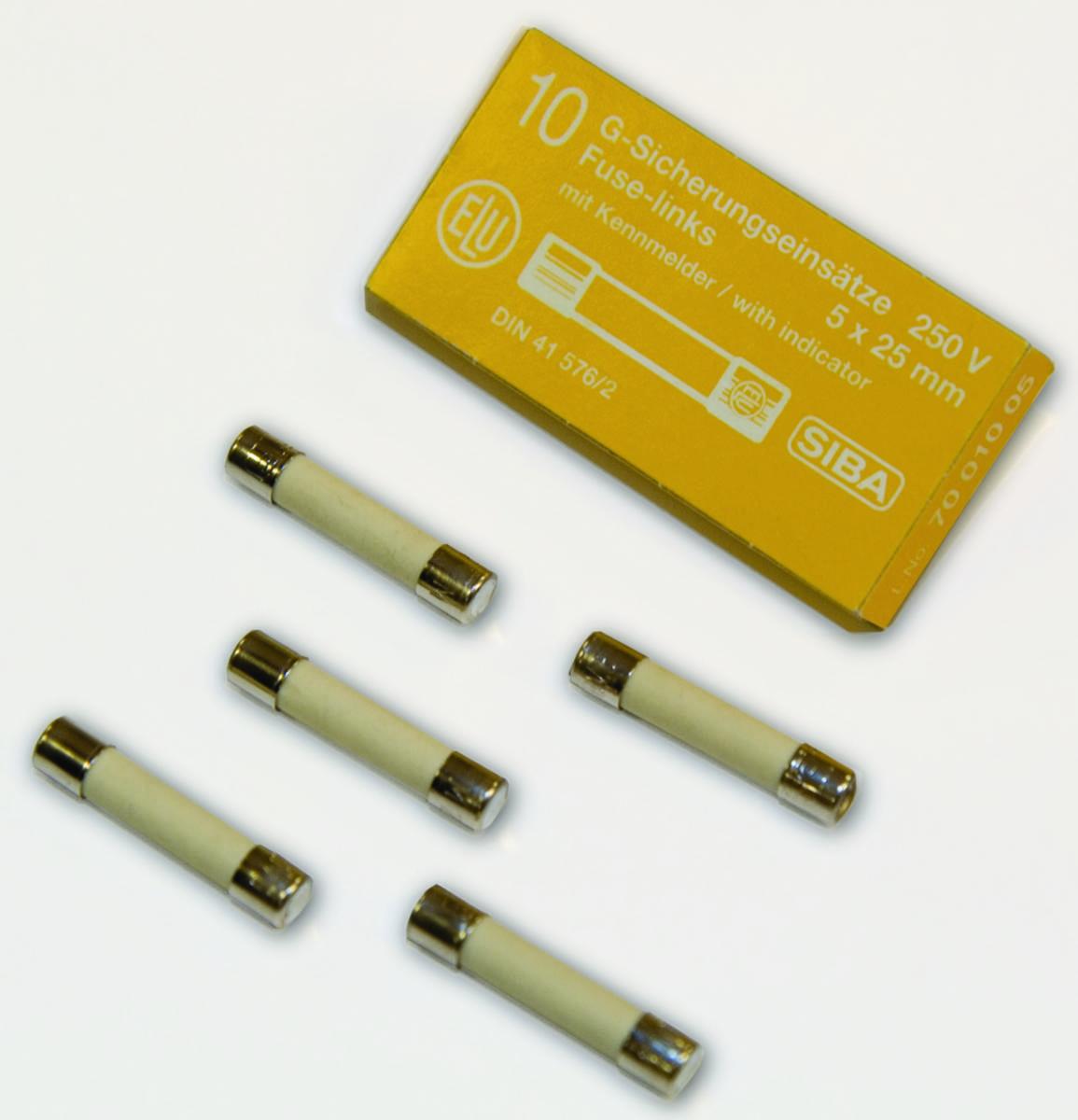 Miniatyrsikringer Siba HellermannTyton Keramiske Trege 250V - Sikring Ker. 5x20 250V T 2.5A SIBA