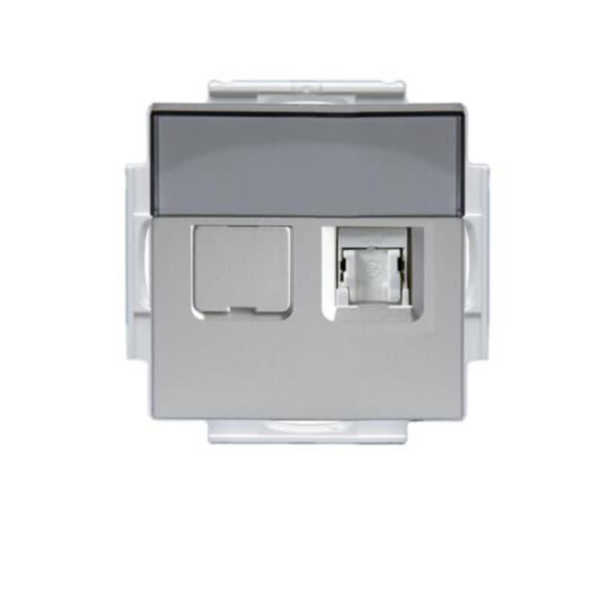 Modularuttak ABB 2 x RJ-45 innfelt - IMPRESSIVO I. DATA 2 X RJ45 CA T6 ALU