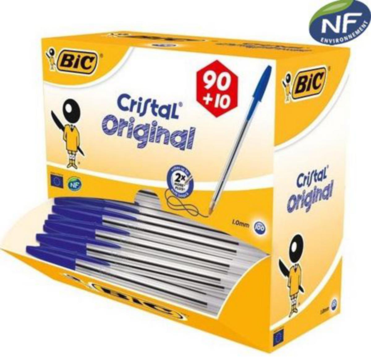 Kulepenn BIC® Dispensereske 100pk - Kulepenn Dispensereske Bic Cristal Medium 100pk Blå