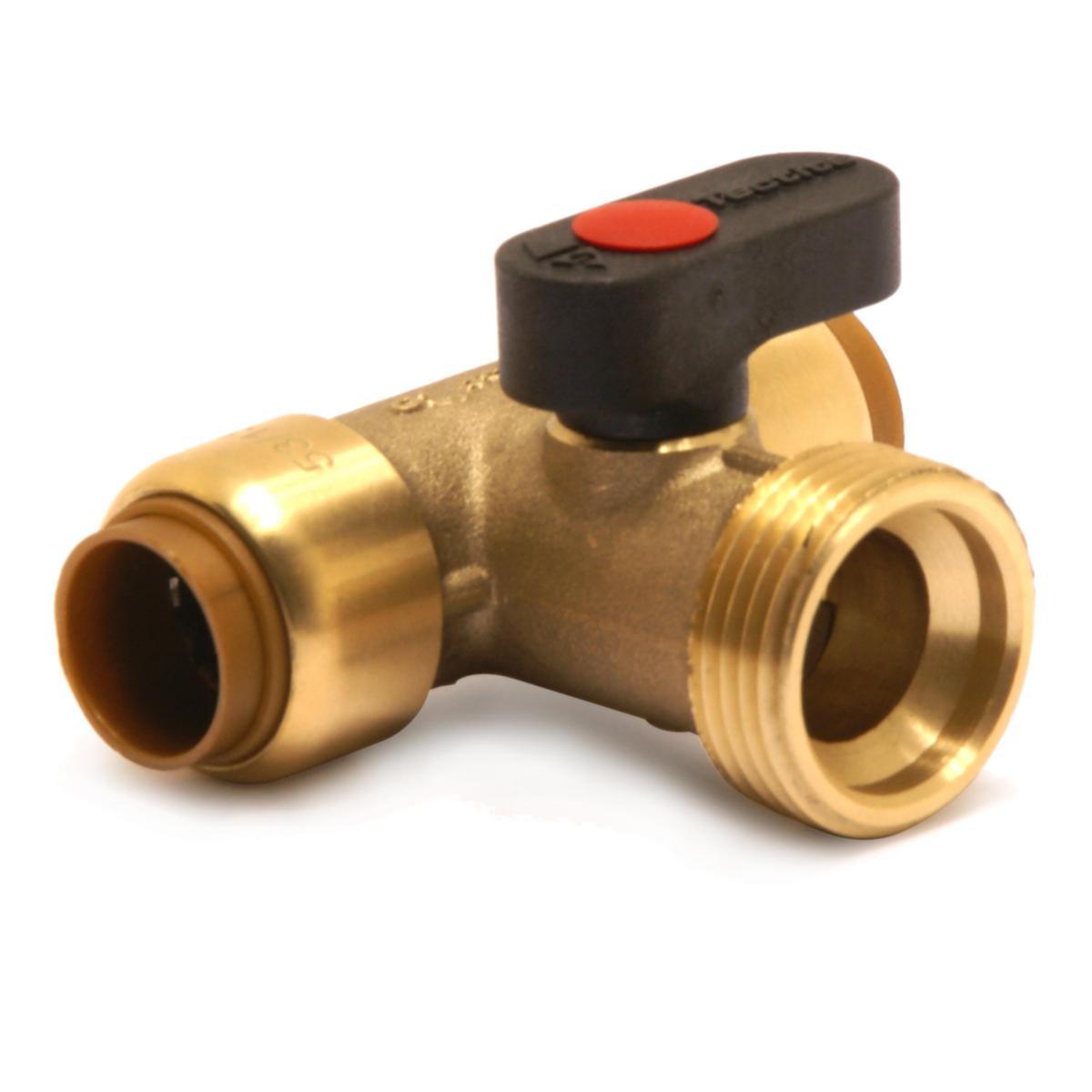 Ventil full flow Tectite Alupex - 15mmx3/4" Tectite ventil t-rør Med klammer