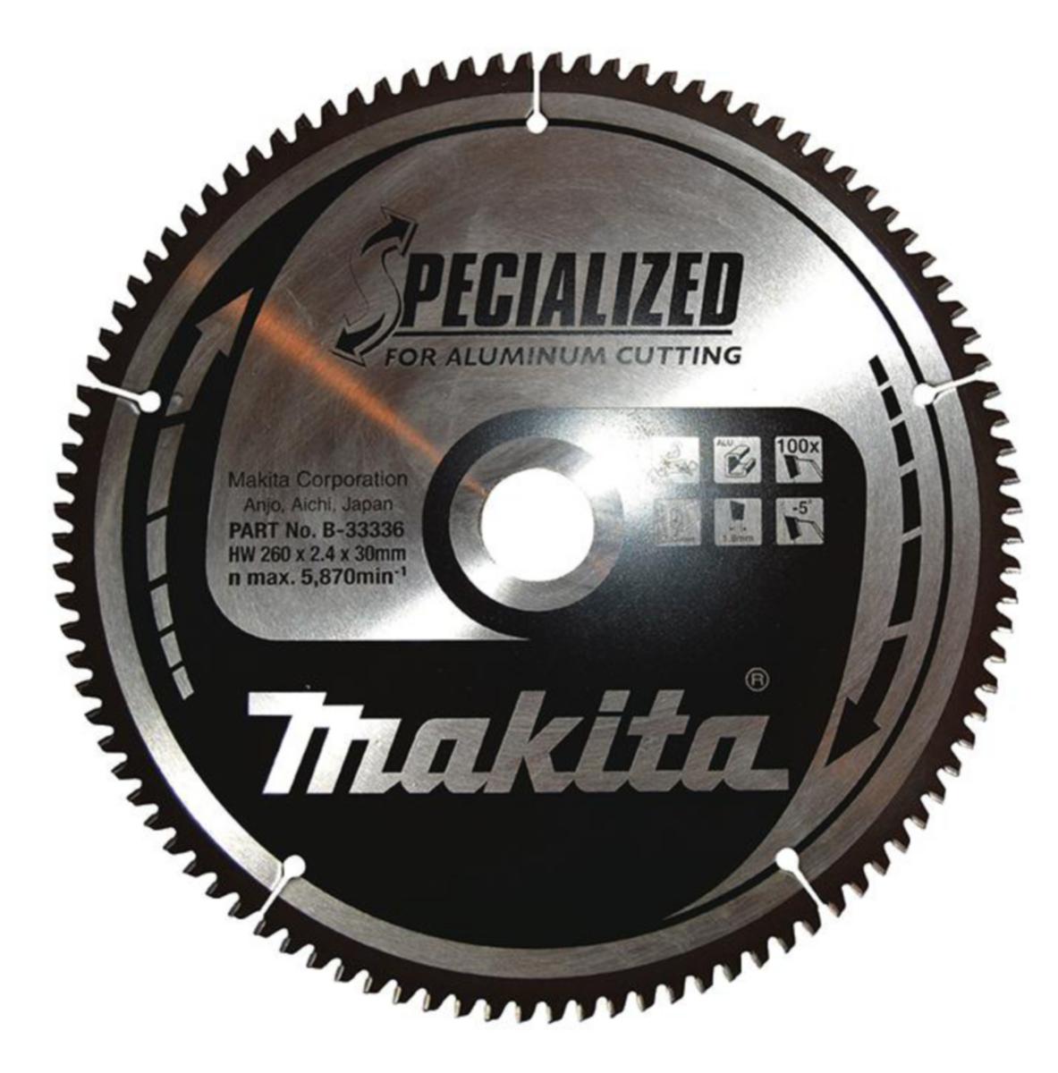 Sirkelsagblad Makita spesial TCT alu - Sirkelsagblad spesial TCT alu Makita Ø260x30x2.4mm 100T