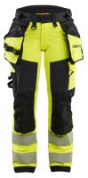 Håndverksbukse dame Blåkläder 7022 HiVis kl.2 gul/sv str C40