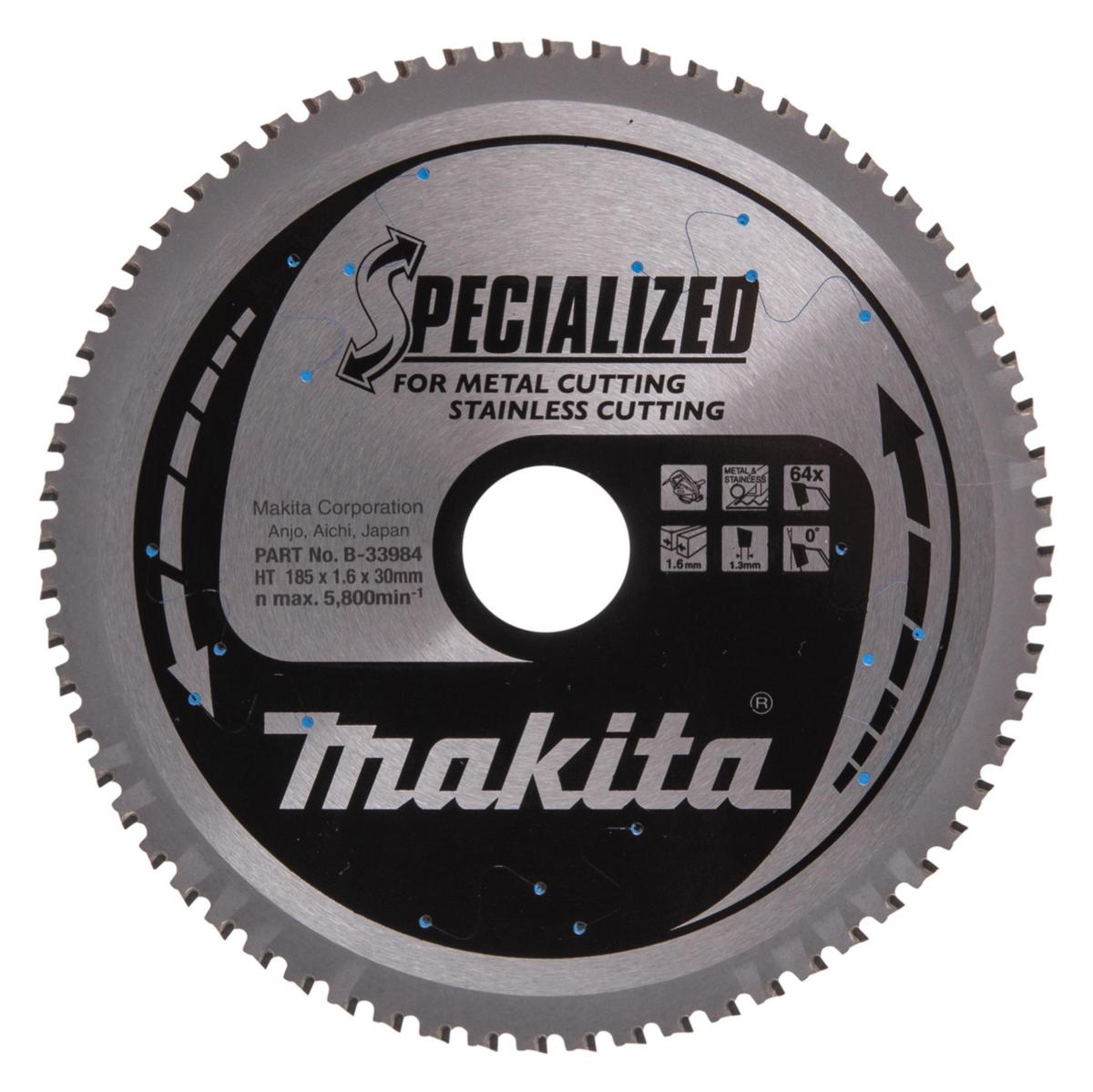 Sirkelsagblad Makita spesial TCT met - Sirkelsagblad spesial TCT met Makita Ø185x30x1.6mm 64T