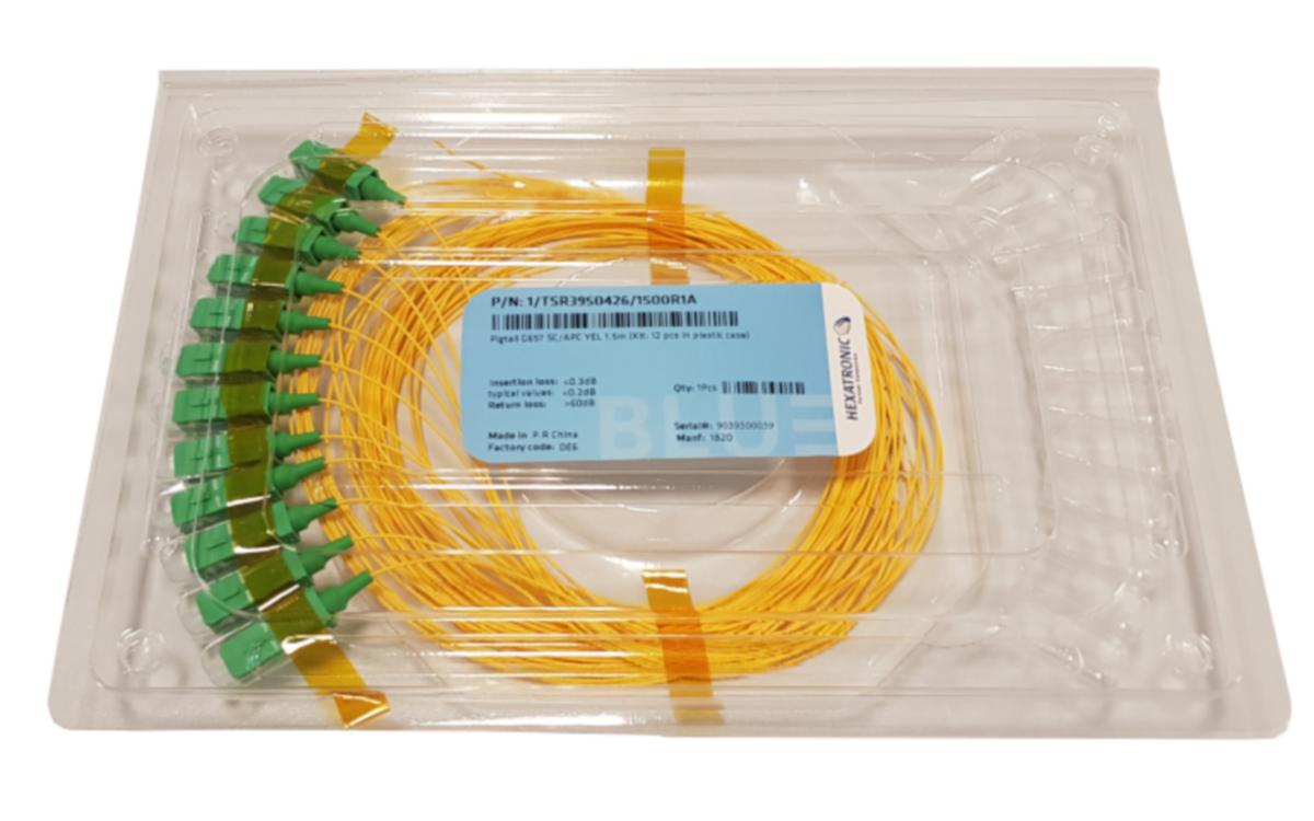Fiberhale Hexatronic 9/125 SC/APC 12 stk - Pigtail 9/125 SC/APC 1.5 m