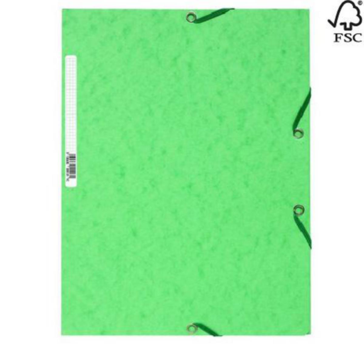 Strikkmappe Exacompta m/3 klaffer - Strikkmappe m/3 klaffer Exacompta A4 400G Grønn