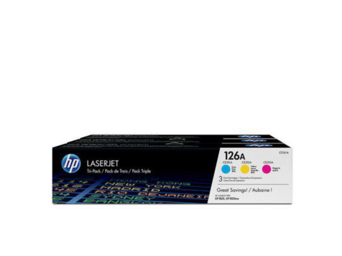 Toner 126A HP CF341AM C/M/Y 3 stk - Toner 126A HP CF341AM C/M/Y 3 stk