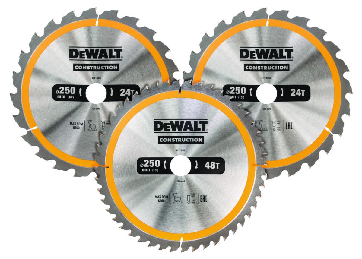 Sirkelsagbladsett DeWalt Construction - Sirkelsagbladsett Construction DeWalt Ø3x250x30mm 40T/24T