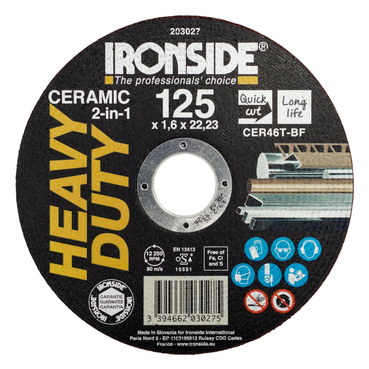 Kappskive Ironside Keramisk - Kappskive Keramisk Ironside Ø125x1.6x22mm 203027