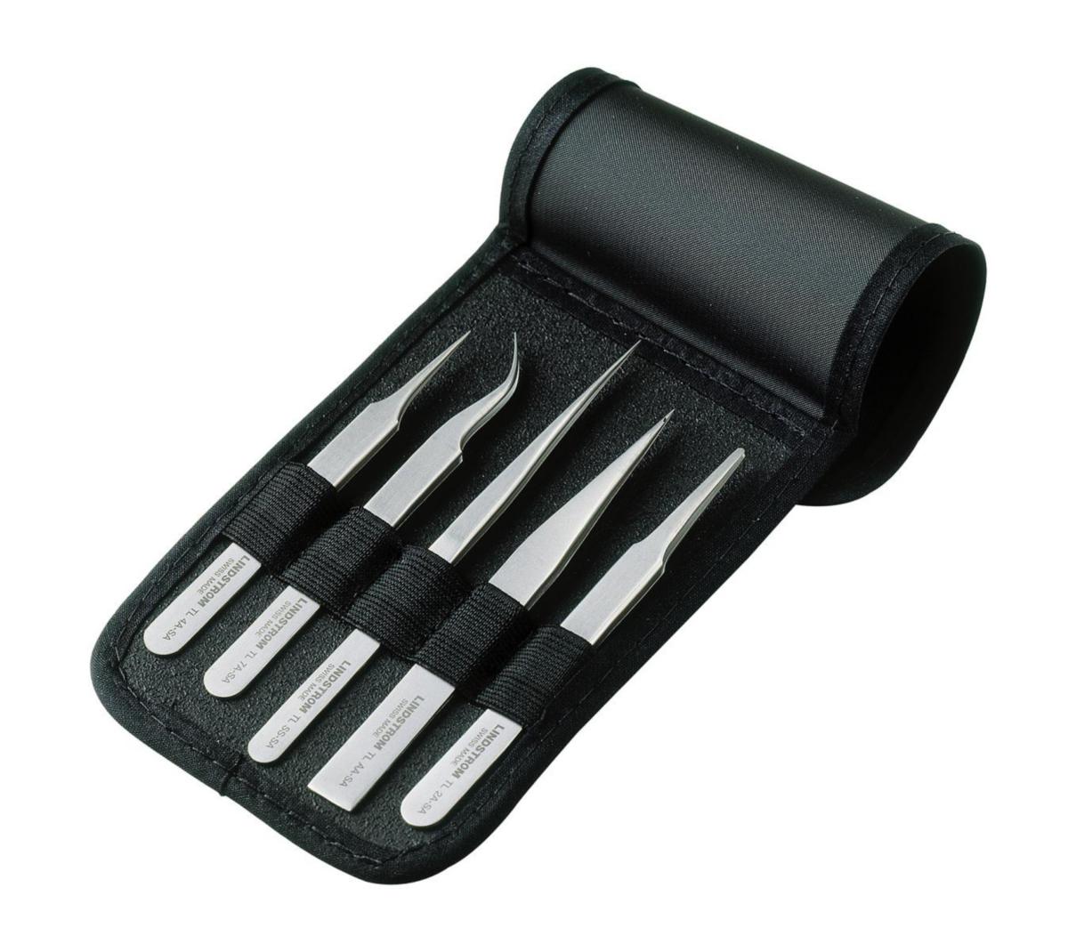 Pinsettsett Bahco 9855 - Pinsettsett 9855 presisjonspi. Bahco 5 stk. RF-stål antimagn.