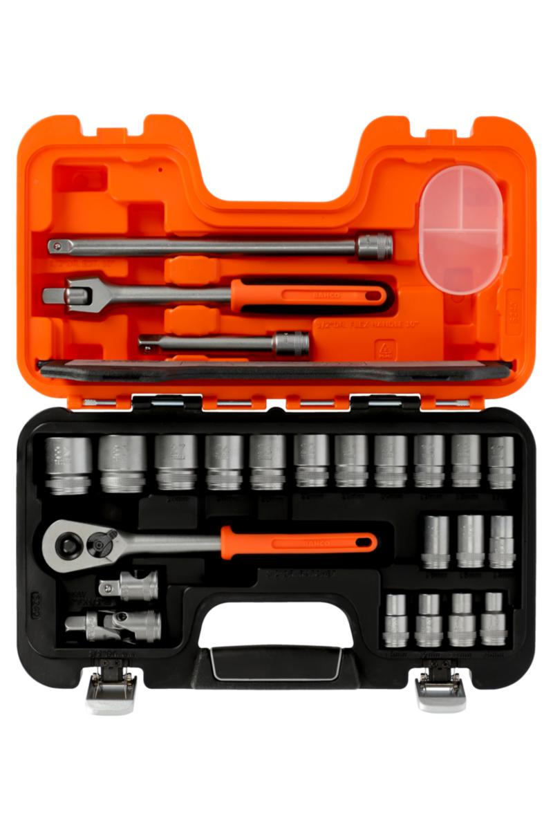 Pipenøkkelsett Bahco S240, 24 deler - Pipesett S240 metrisk Bahco 1/2" 24 deler koffert
