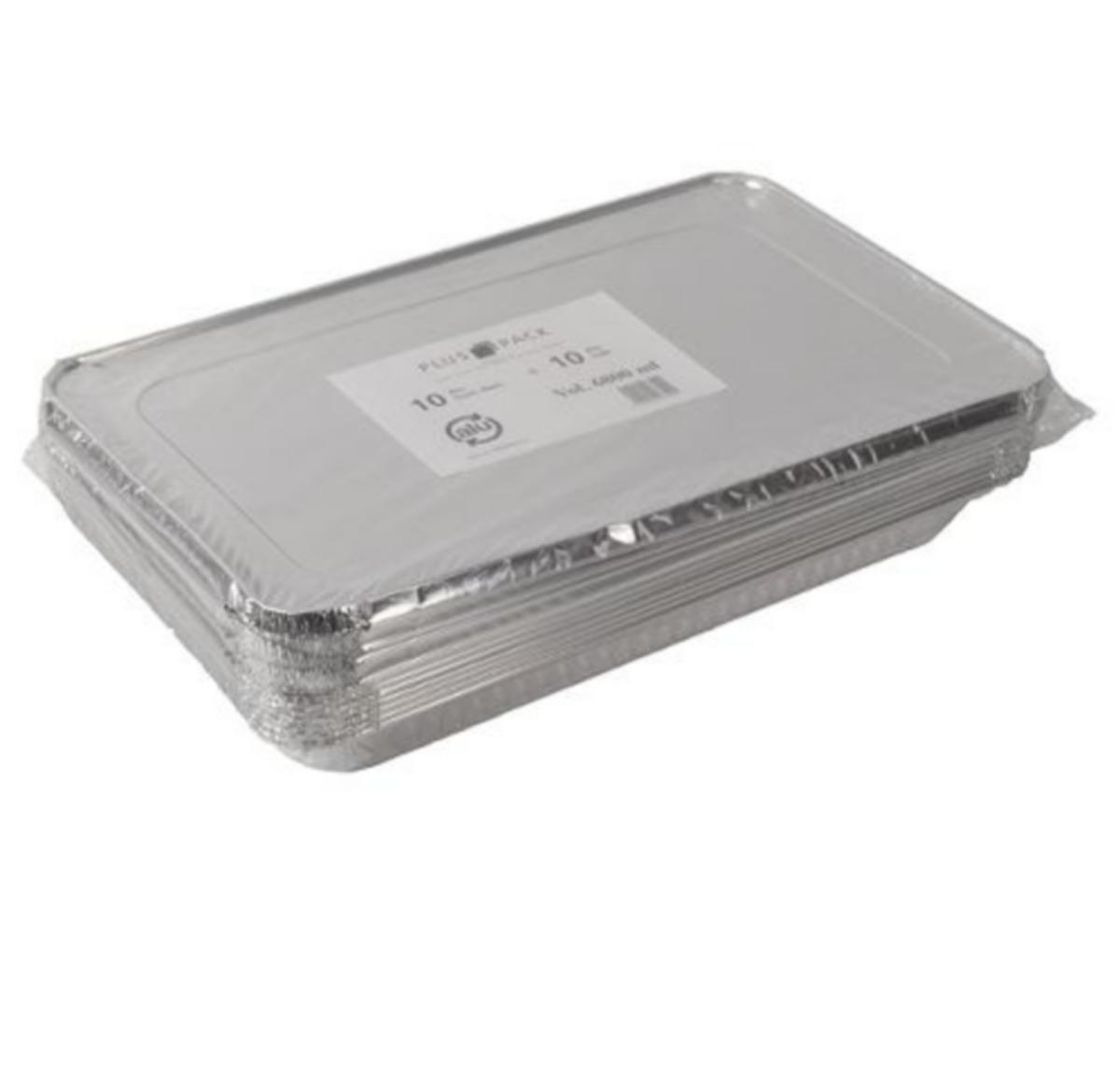 Aluminiumsfolie PlusPack - Aluminiumsform m/lokk 6800ml Pluspack 527x324x51mm (10)
