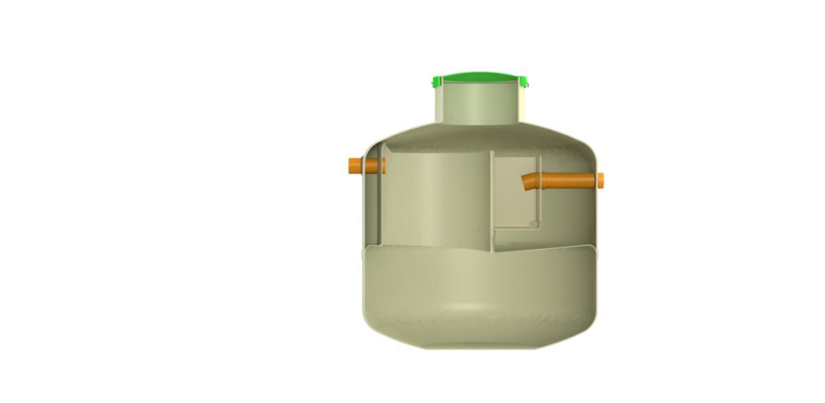 Slamavskiller stående Baga, Kingspan - 2 m3 Baga Slamavskiller Stående 1600 x 1600 Kingspan