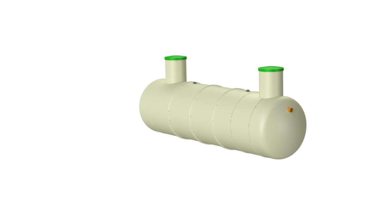 Slamavskiller liggende SLL4, Kingspan - 12 m3 Slamavskiller, liggende 1600 x 7150 mm Kingspan