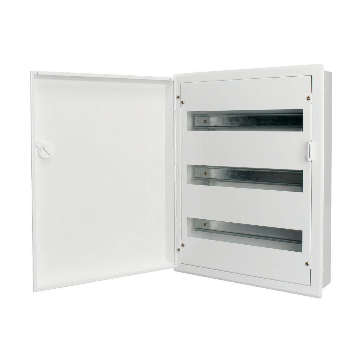 Ibox Installasjonsskap Eaton - KOMPLETT I-BOX I 48-3-DHS MED STÅLDØR. 48-POLER. 85MM DYP